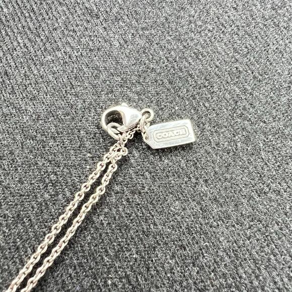 Vintage Coach Interlocking Circle Sterling silver 925 Swarovski Crystal necklace - Picture 11 of 15